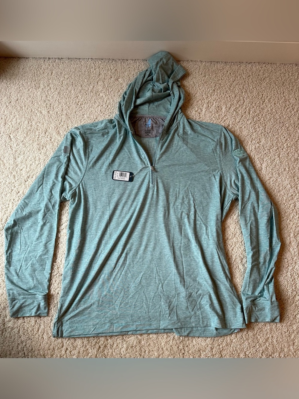 Men’s Johnnie-O Santa Monica Green Grass Featherweight Hoody NWT Size Large